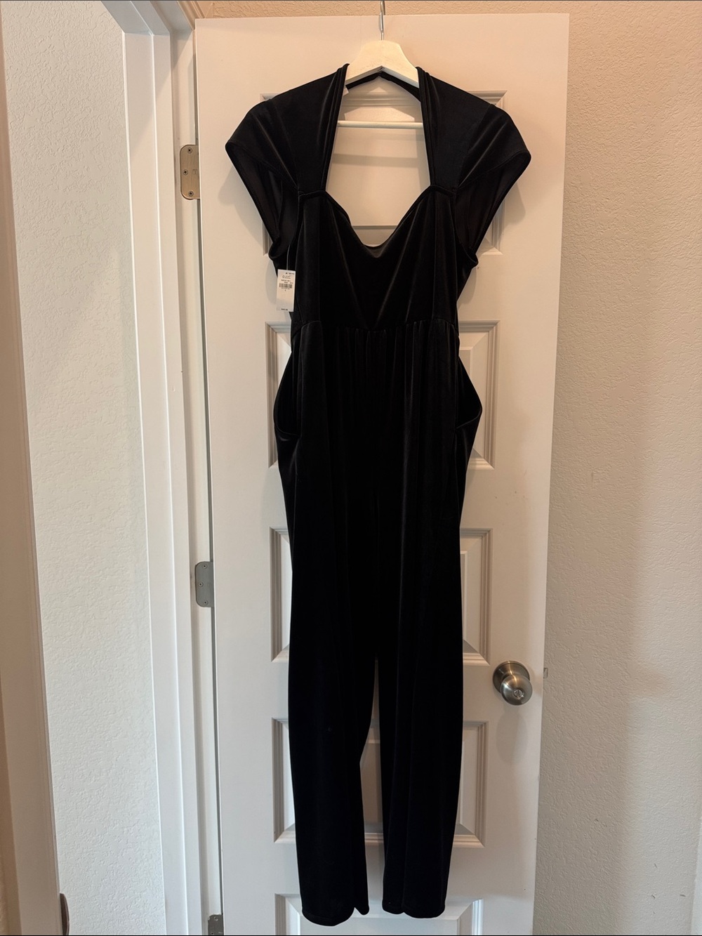 Old Navy NWT Black Velvet Jumpsuit with Cutout Back